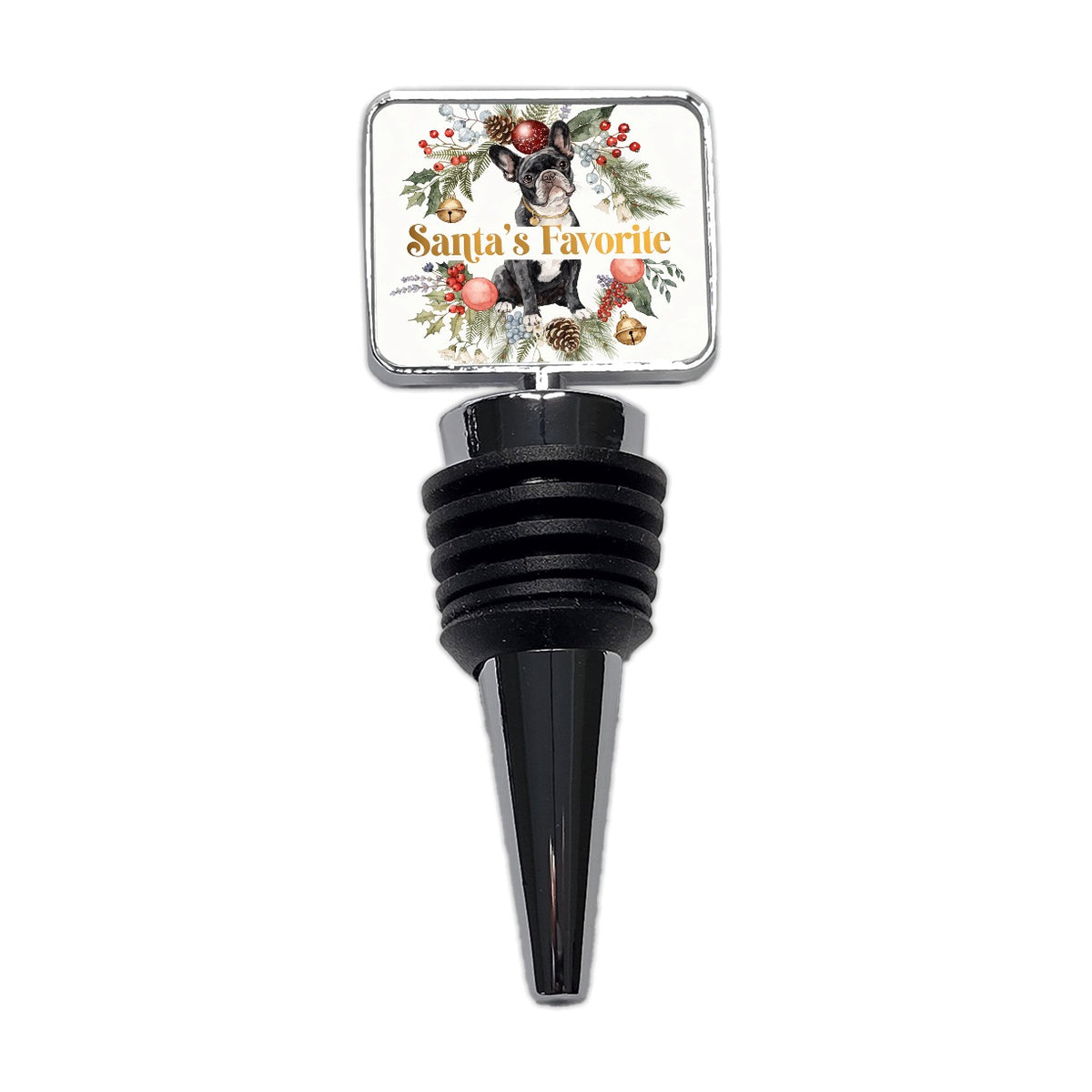 French Bulldog Dog Christmas Santa's Favorite Wine Bottle Stopper