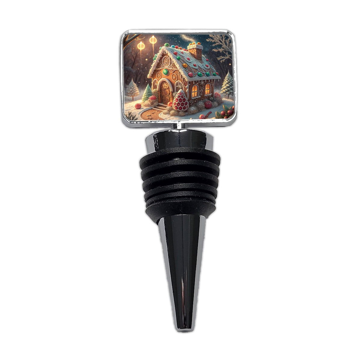 Gingerbread House Christmas Fancy Wine Bottle Stopper