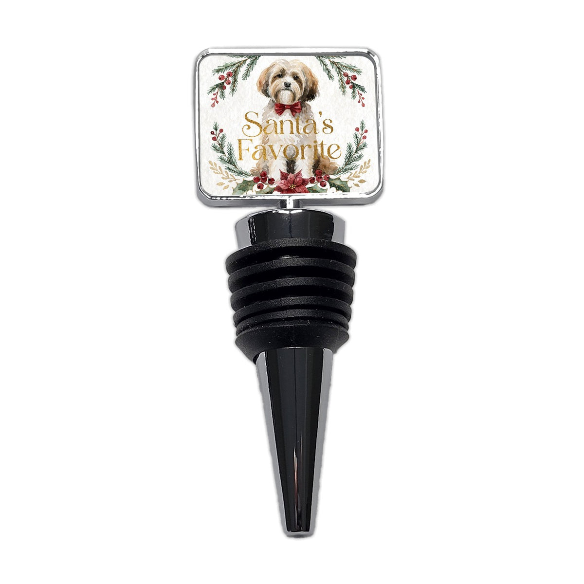 Havanese Dog Christmas Santa's Favorite Wine Bottle Stopper