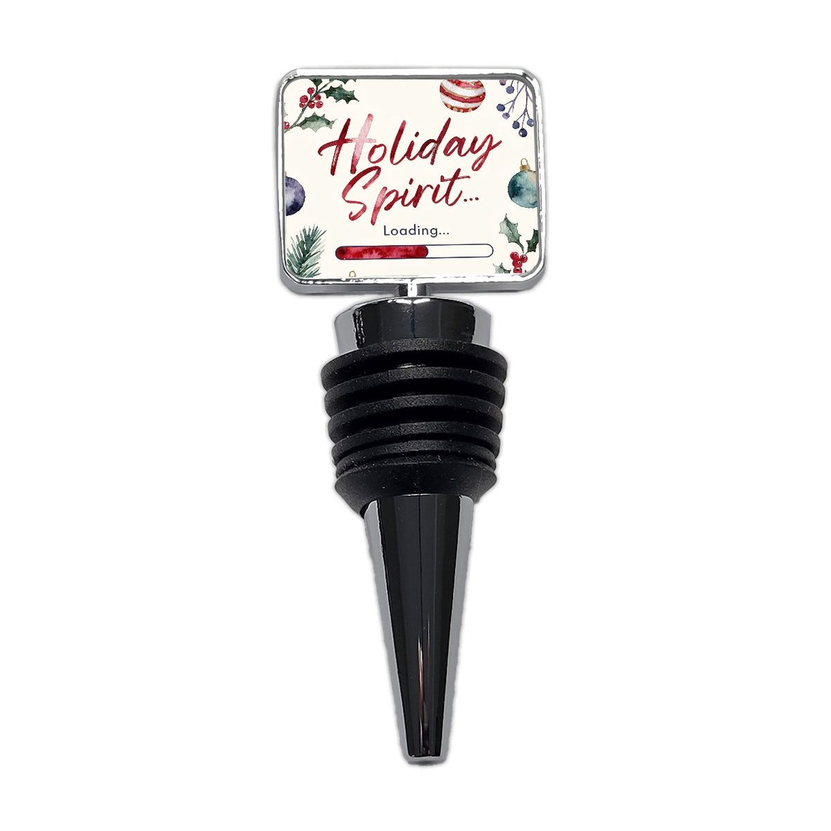 Holiday Spirit Loading Funny Christmas Wine Bottle Stopper