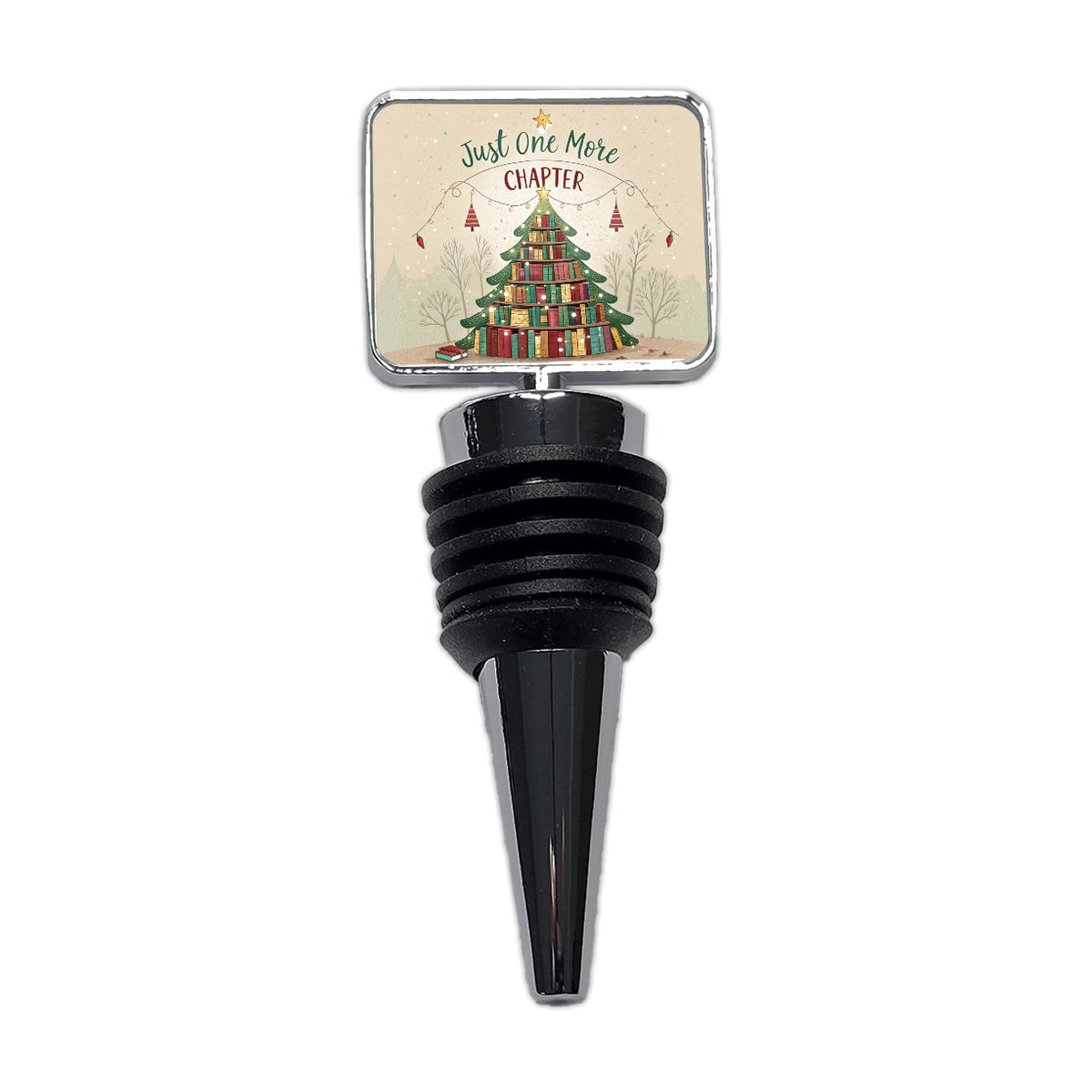 Just One More Chapter Christmas Books Wine Bottle Stopper