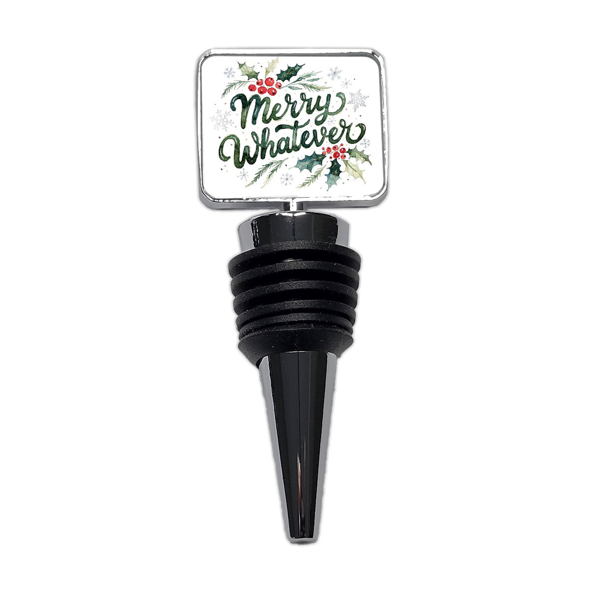 Merry Whatever Christmas Funny Green Wine Bottle Stopper