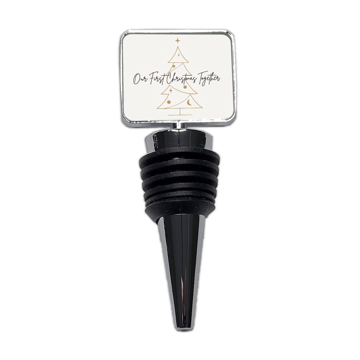 Our First Christmas Together Contemporary Wine Bottle Stopper