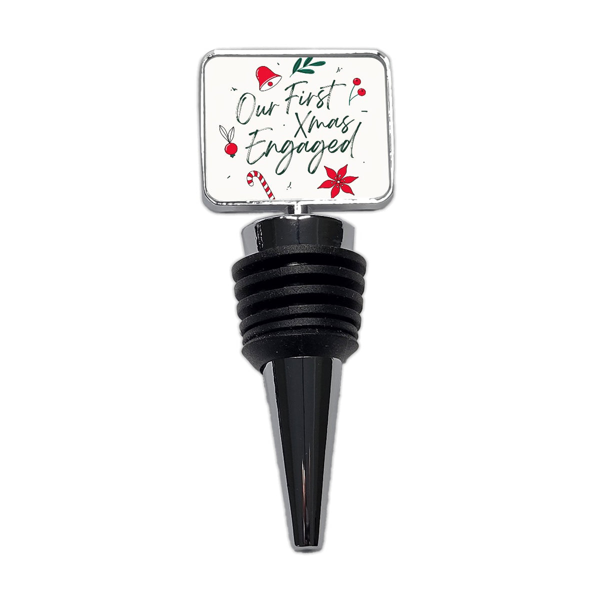 Our First Christmas Xmas Engaged Wine Bottle Stopper