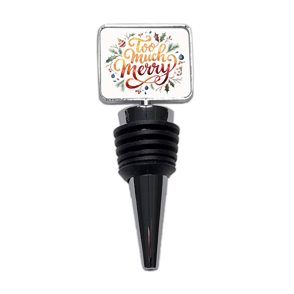 Too Much Merry Christmas Funny Wine Bottle Stopper