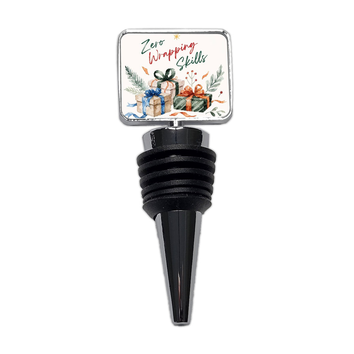 Zero Wrapping Skills Christmas Funny Wine Bottle Stopper