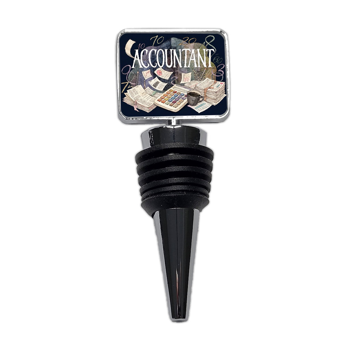 Accountant Accounting Bookkeeping Numbers Wine Bottle Stopper