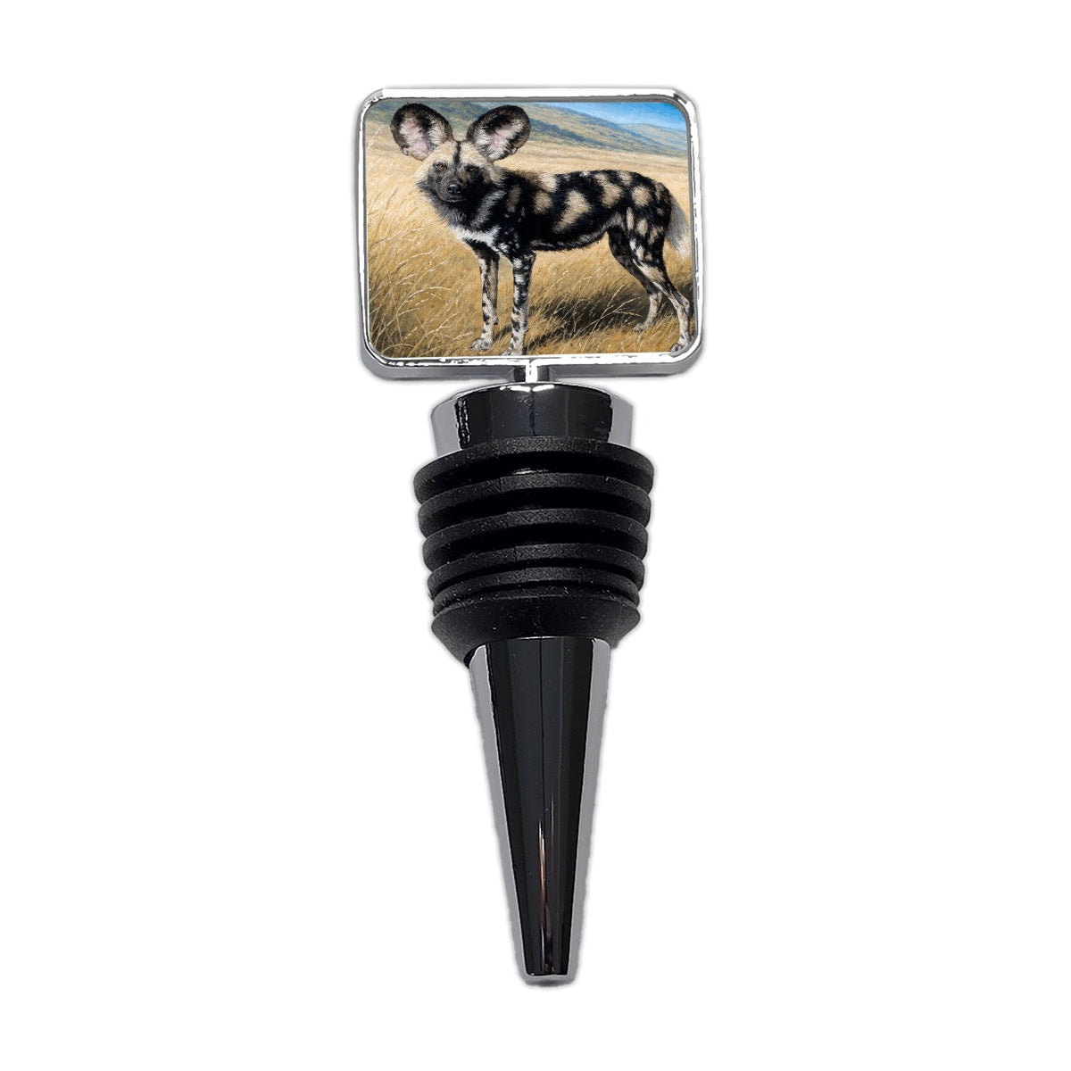 African Wild Dog Wine Bottle Stopper