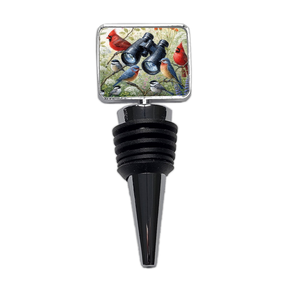 Birdwatching Binoculars Birds Wine Bottle Stopper