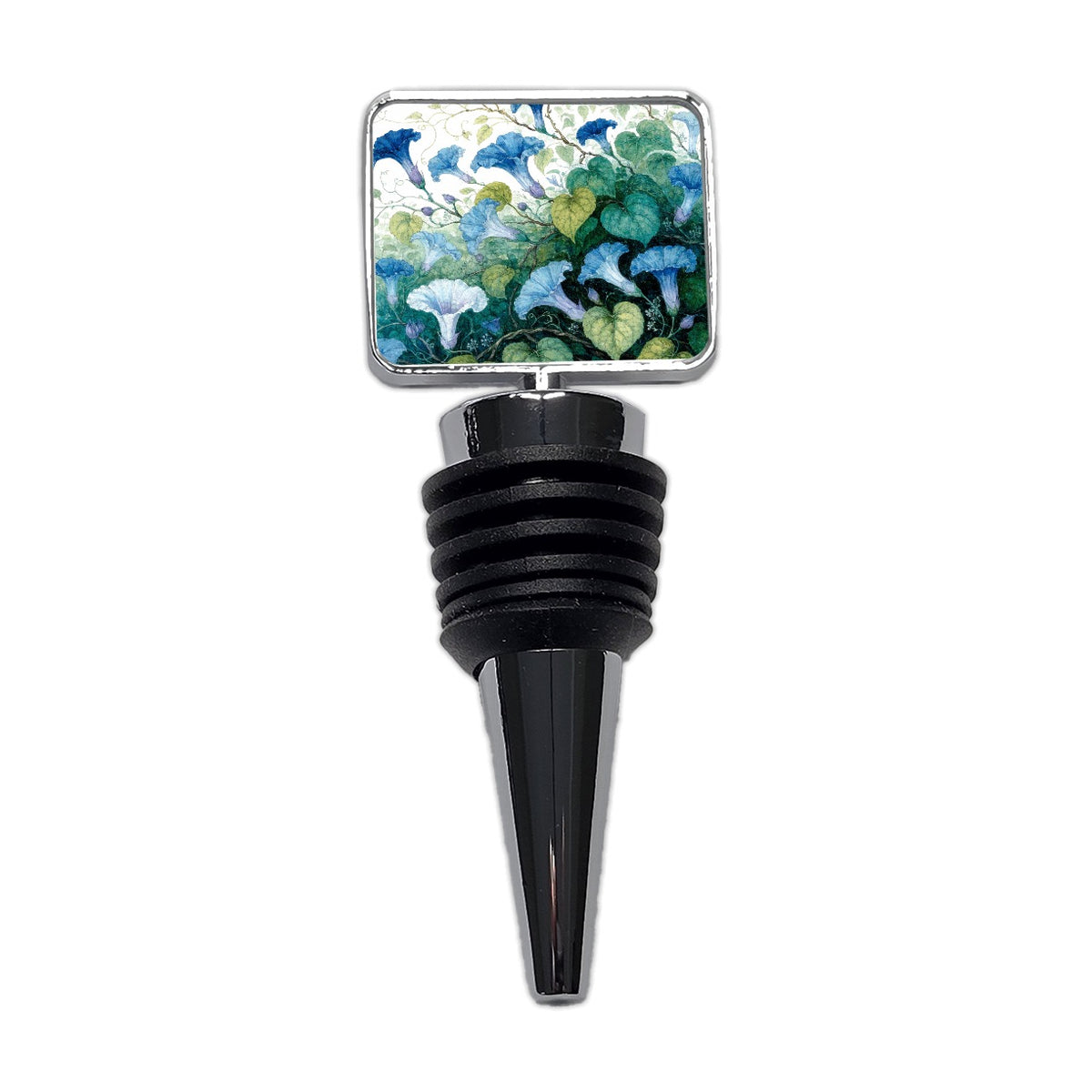 Blue Morning Glory Vines Wine Bottle Stopper