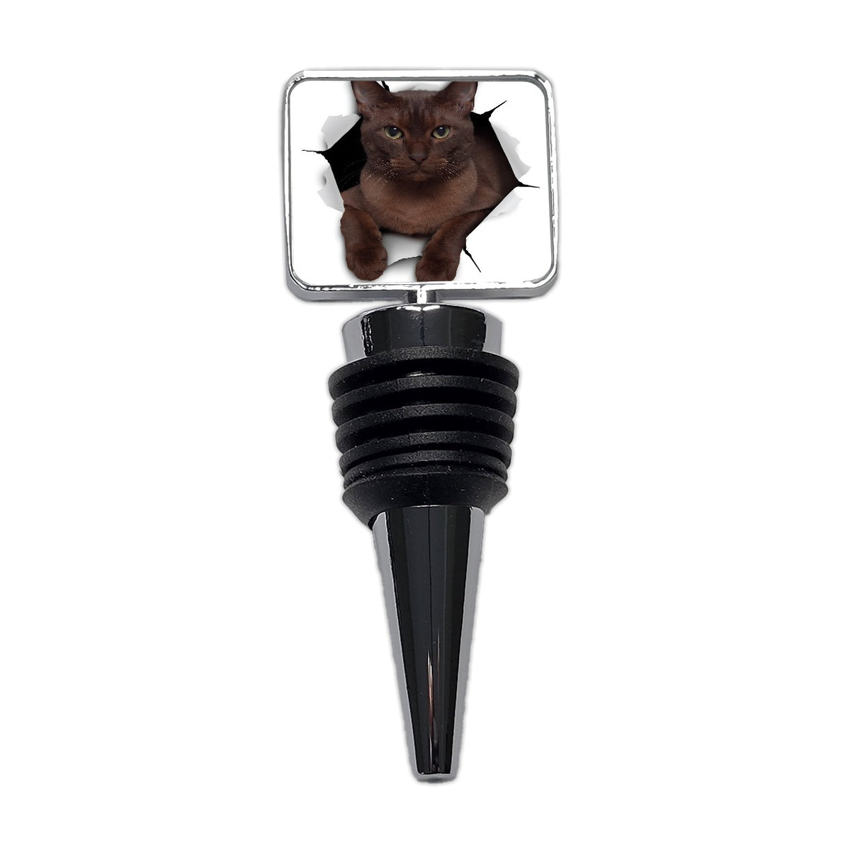 Burmese Cat Breakout Wine Bottle Stopper