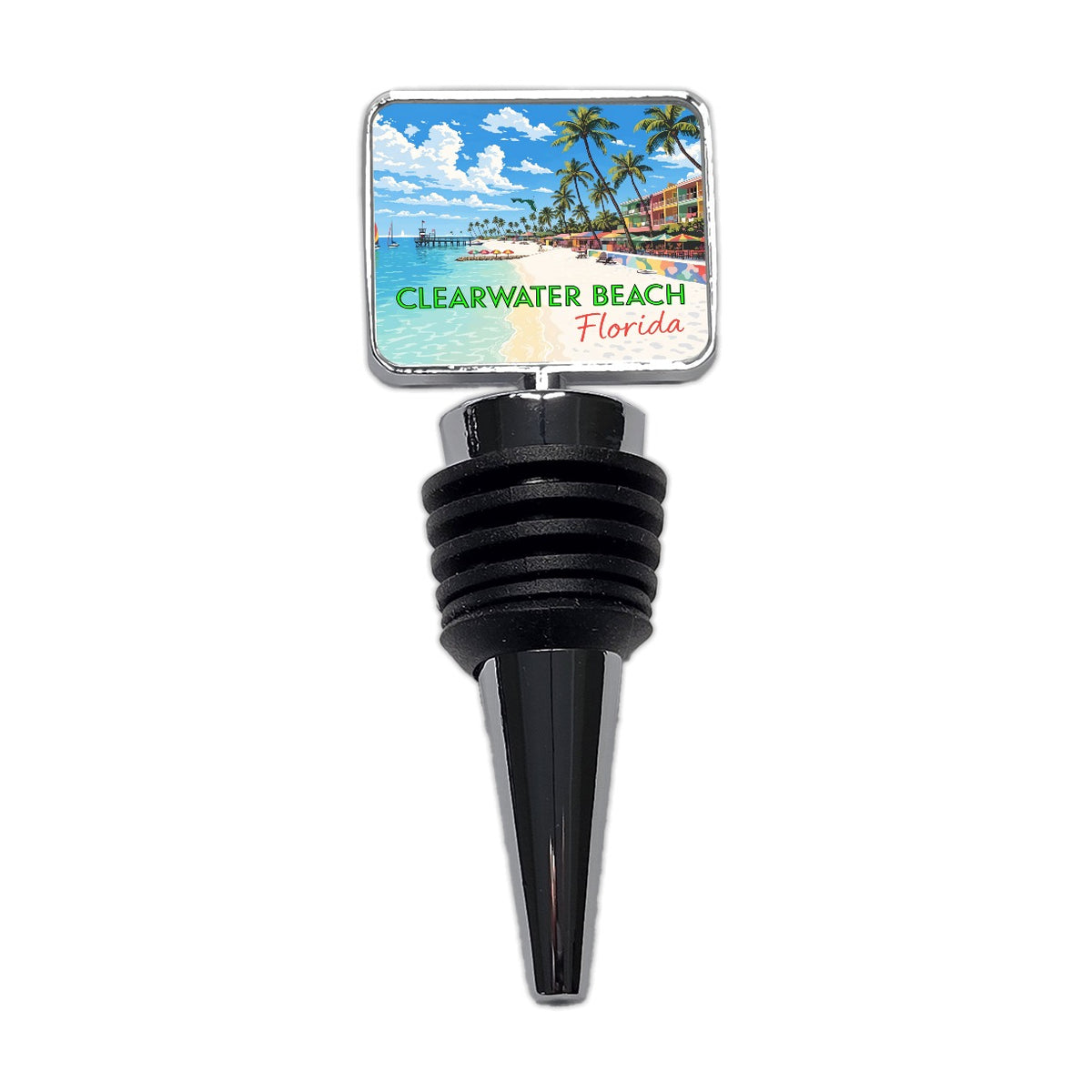 Clearwater Beach Florida Travel Wine Bottle Stopper