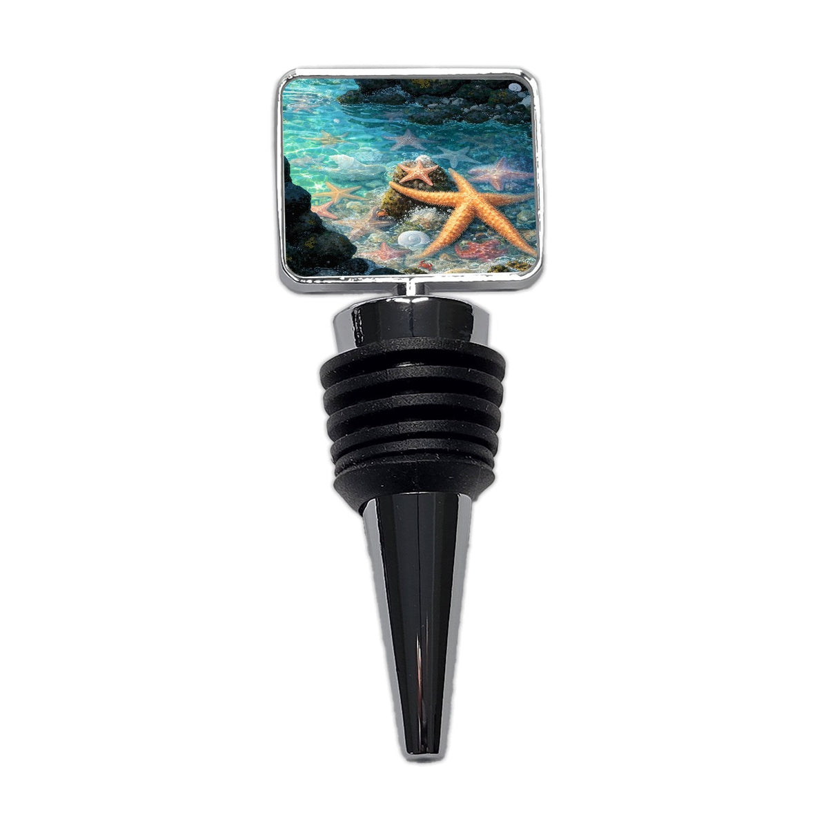 Colorful Coastal Tide Pool Wine Bottle Stopper