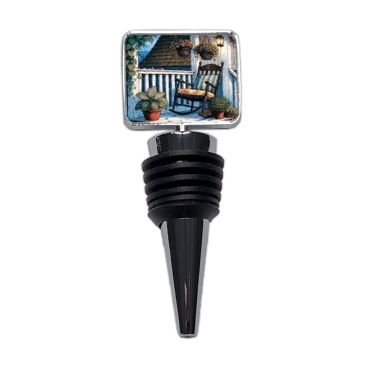 Cozy Cottage Porch Wine Bottle Stopper