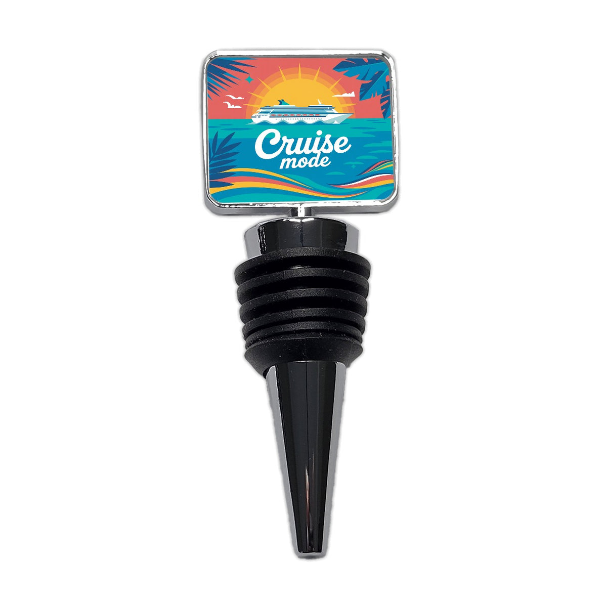 Cruise Mode Ship Vacation Colorful Wine Bottle Stopper