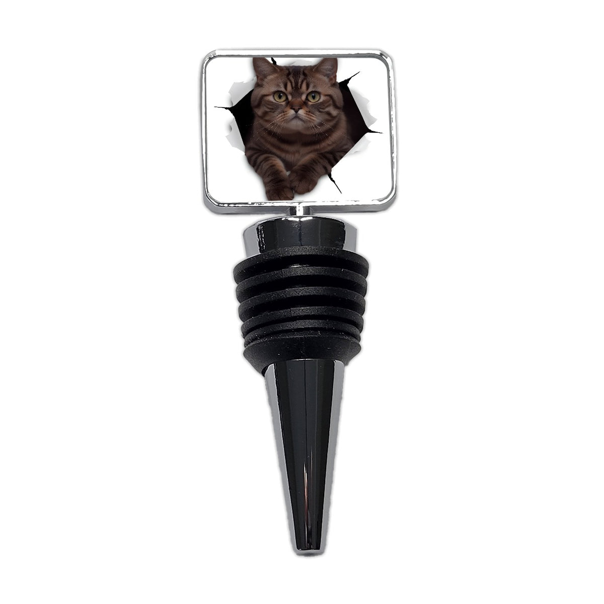 Exotic Shorthair Cat Breakout Wine Bottle Stopper