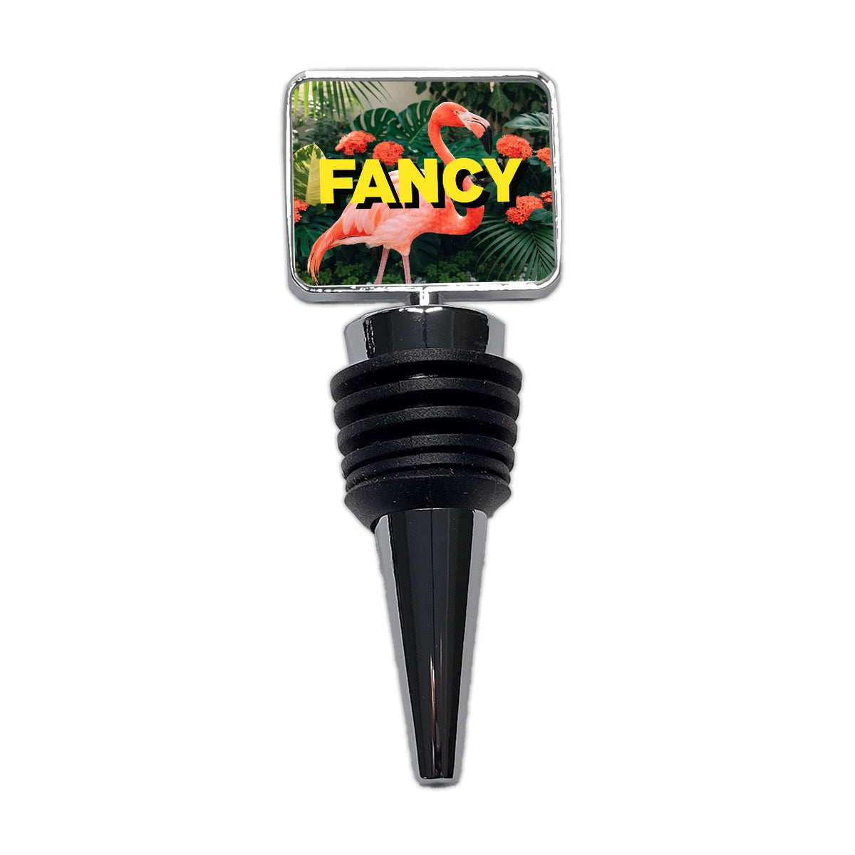 Fancy Pink Flamingo Funny Wine Bottle Stopper