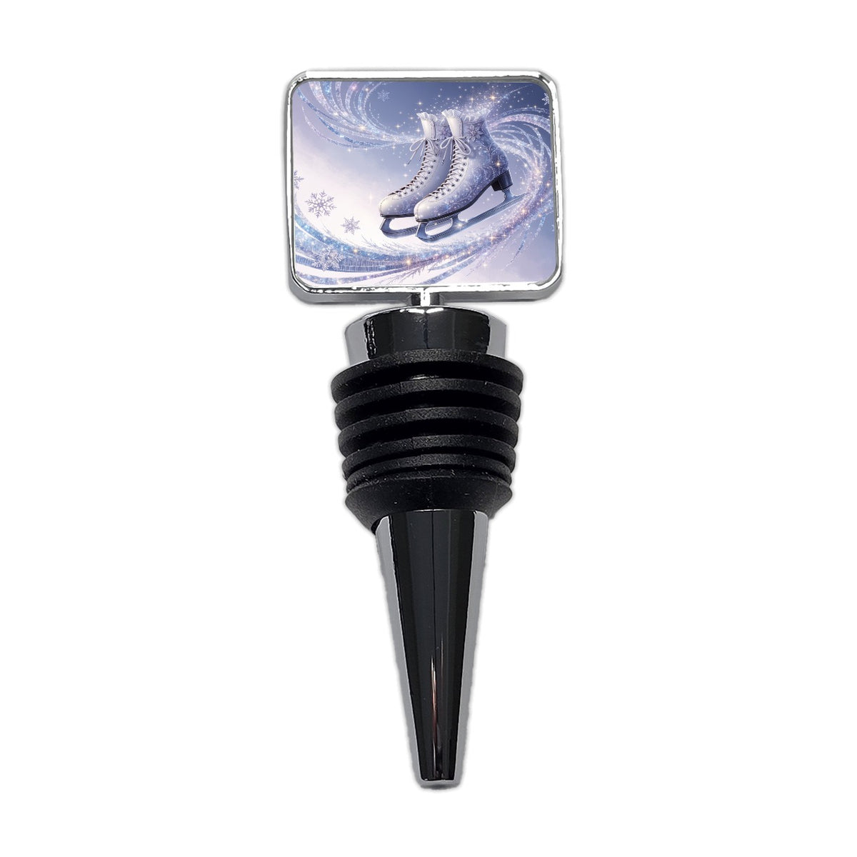 Figure Skating Ice Skates Elegant Wine Bottle Stopper