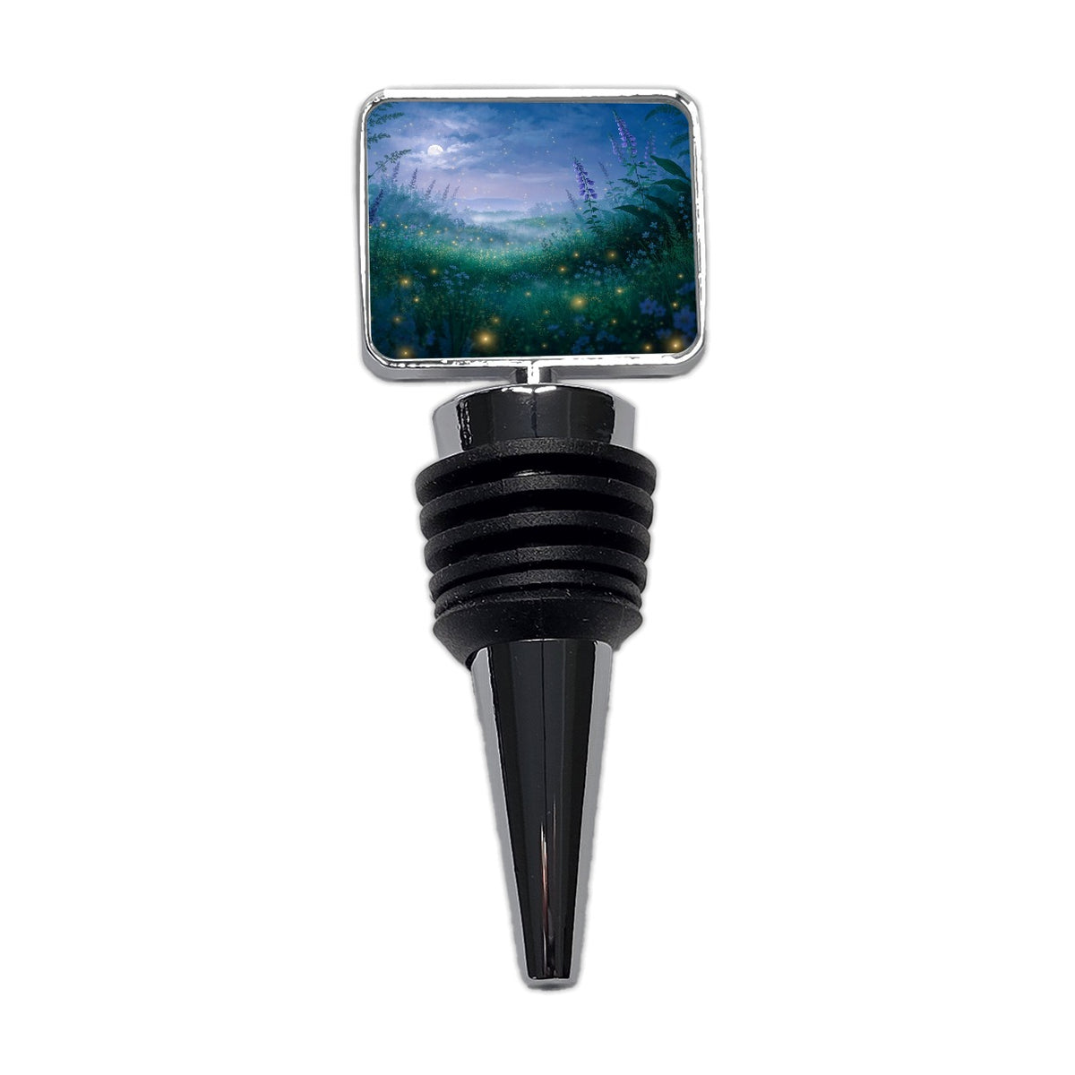 Fireflies Moonlit Wildflower Meadow Wine Bottle Stopper