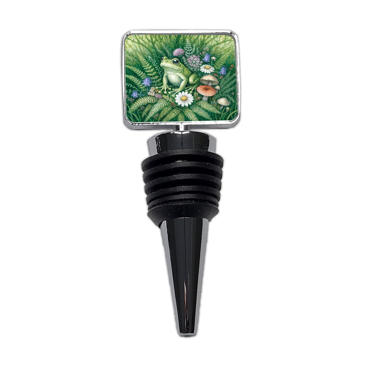 Frog Wildflower Garden Wine Bottle Stopper