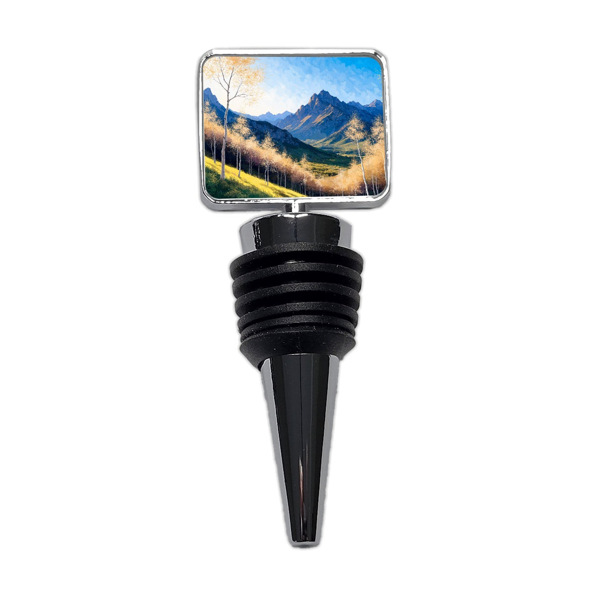Golden Aspen Mountain Forest Wine Bottle Stopper