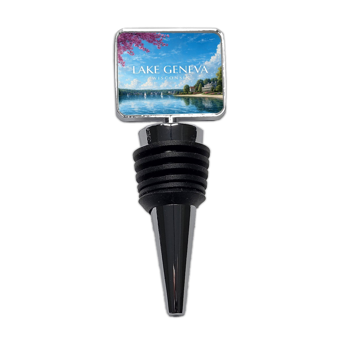 Lake Geneva Wisconsin Travel Wine Bottle Stopper