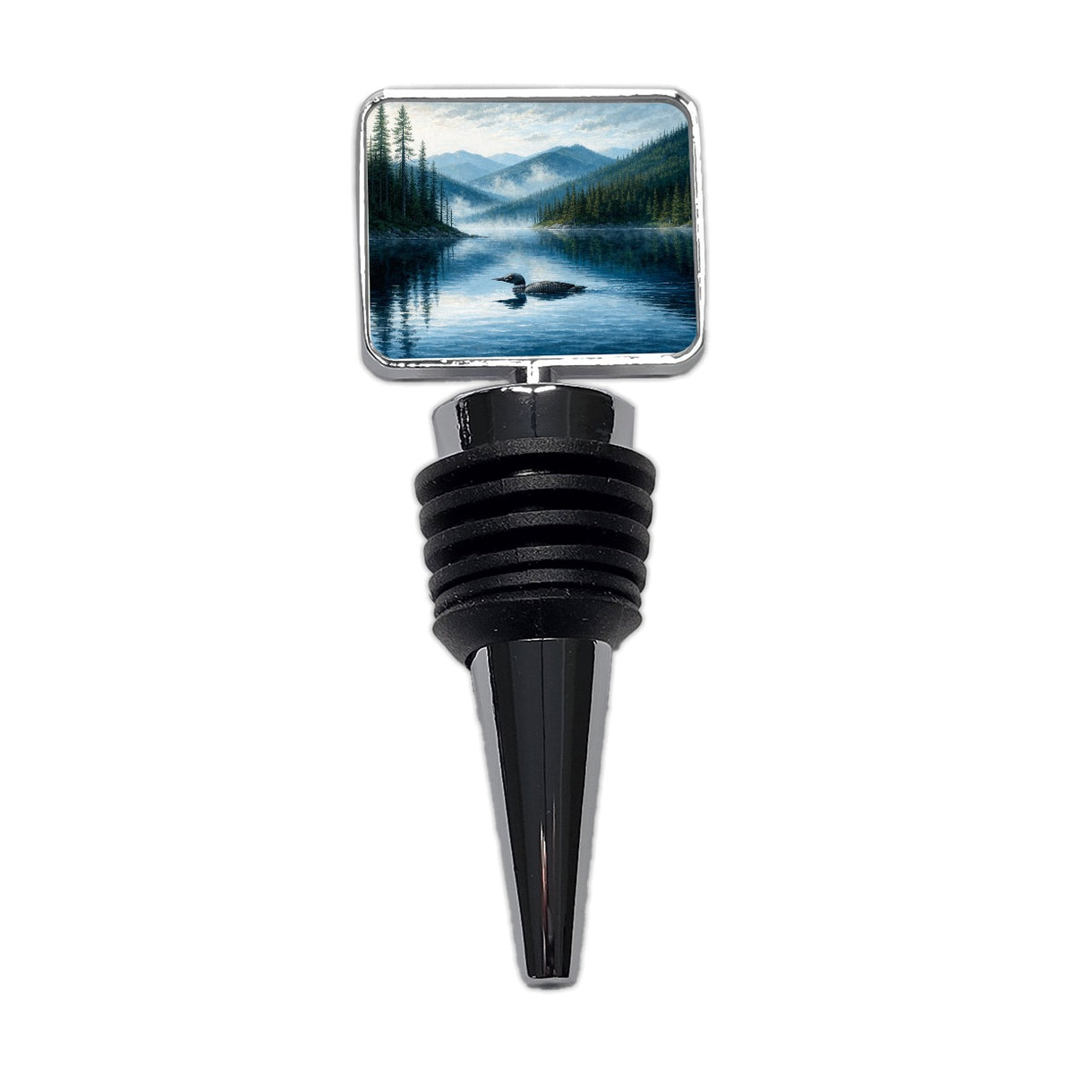 Loon Mountain Lake Wine Bottle Stopper
