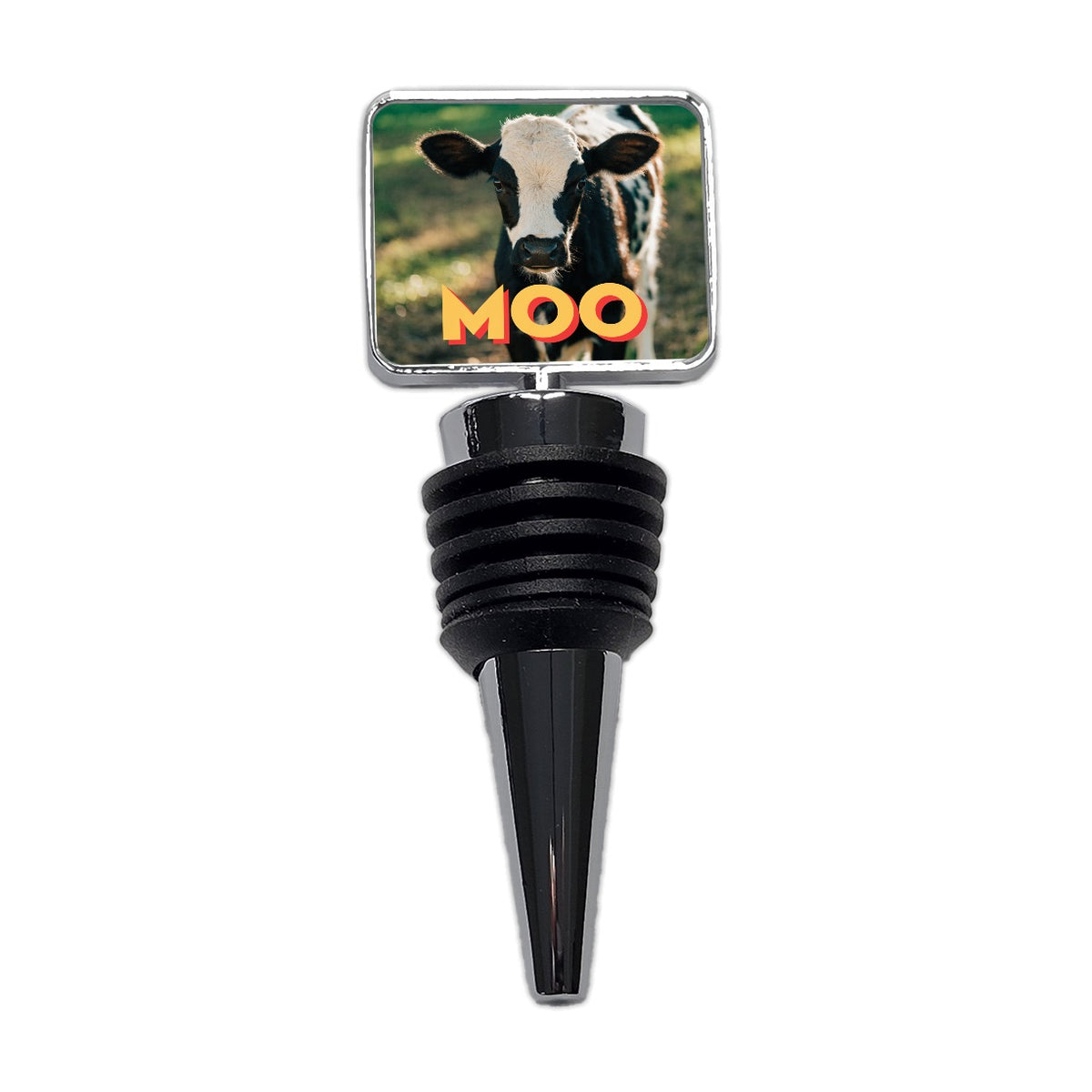Moo Cow Funny Photo Wine Bottle Stopper