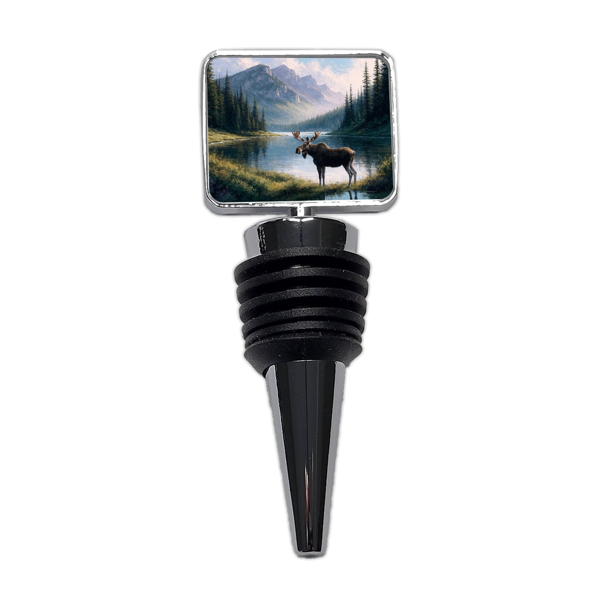 Moose Mountain Lake Wine Bottle Stopper
