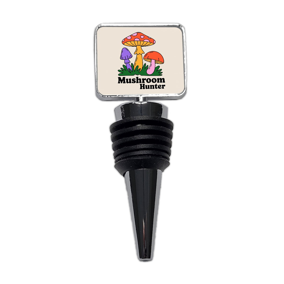 Mushroom Hunter Colorful Woodland Wine Bottle Stopper
