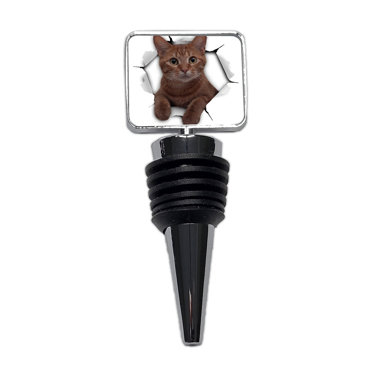 Orange Cat Breakout Wine Bottle Stopper