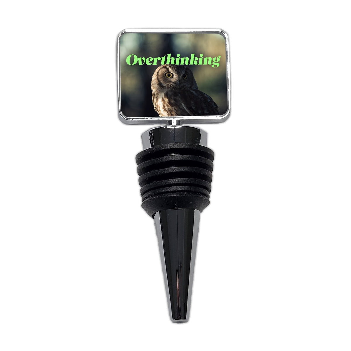 Overthinking Owl Funny Wine Bottle Stopper