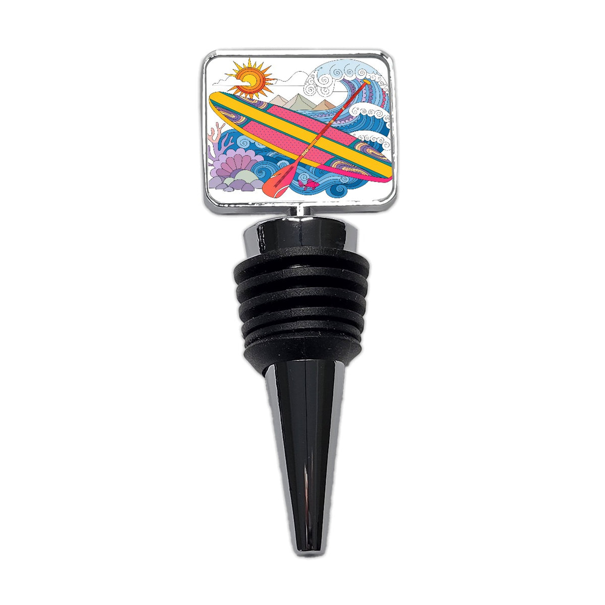 Paddleboarding Lake Sports Fun Wine Bottle Stopper