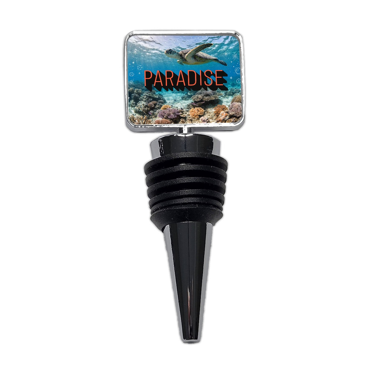 Paradise Ocean Swimming Turtle Wine Bottle Stopper