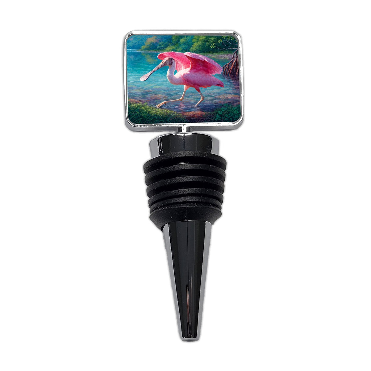 Roseate Spoonbill Wetlands Wine Bottle Stopper