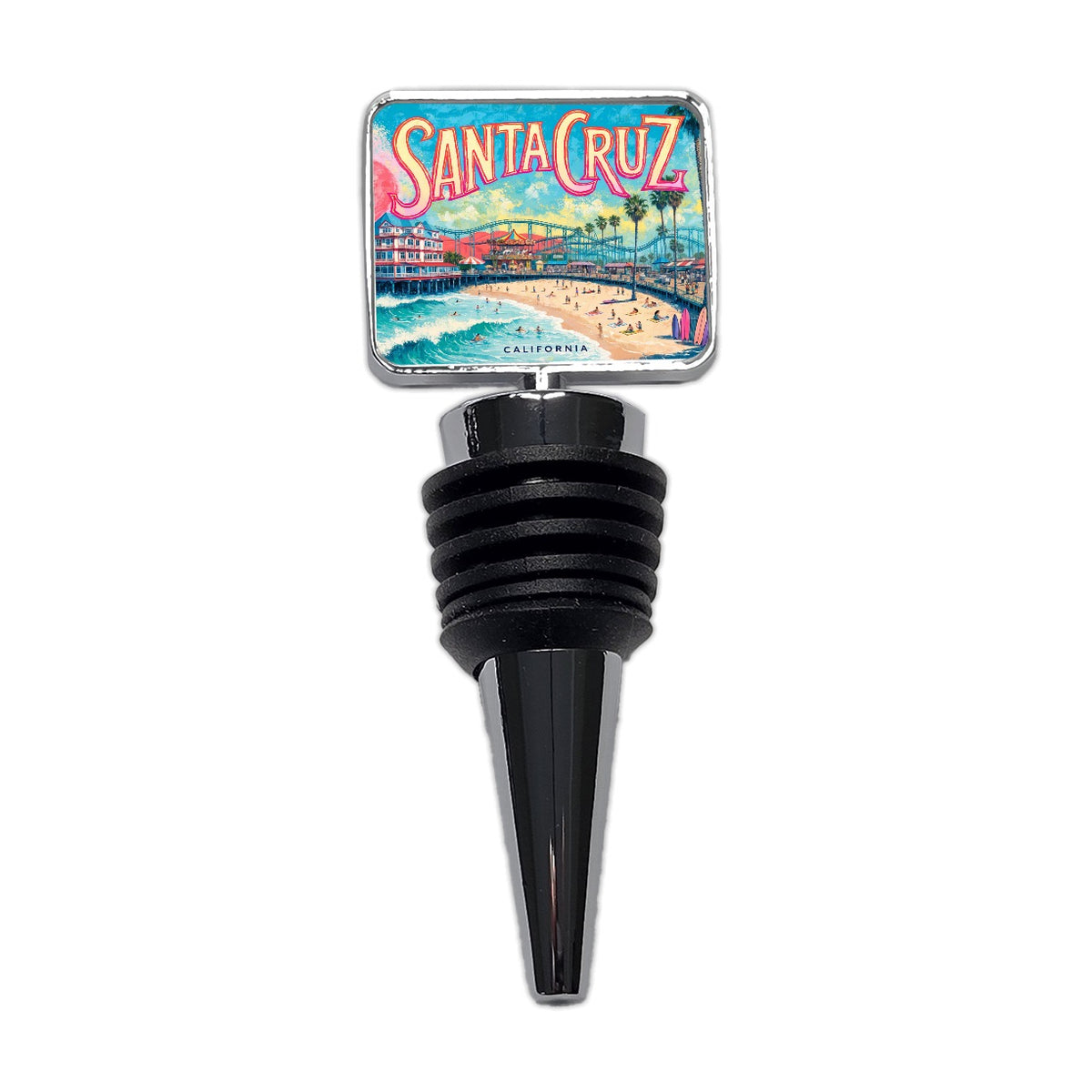 Santa Cruz California Travel Boardwalk Wine Bottle Stopper