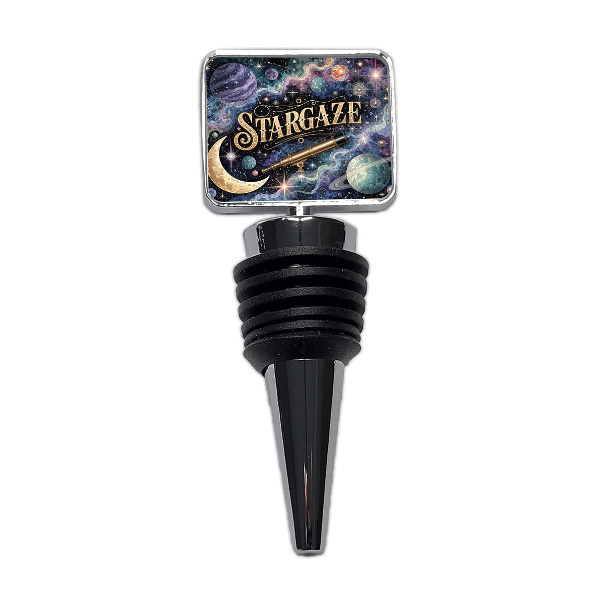 Stargaze Telescope Astronomy Space Wine Bottle Stopper