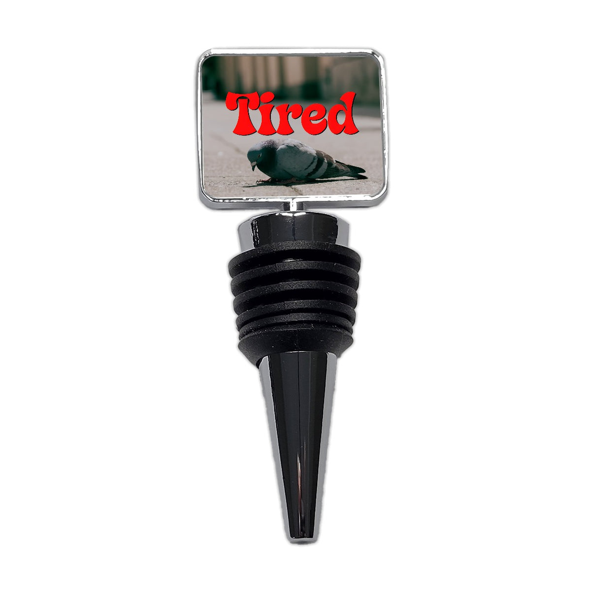 Tired Pigeon Funny Wine Bottle Stopper