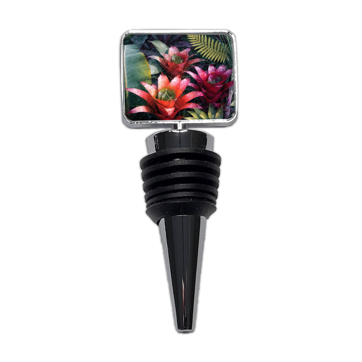 Tropical Bromeliad Garden Wine Bottle Stopper