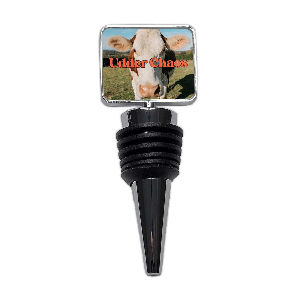 Udder Chaos Cow Funny Wine Bottle Stopper