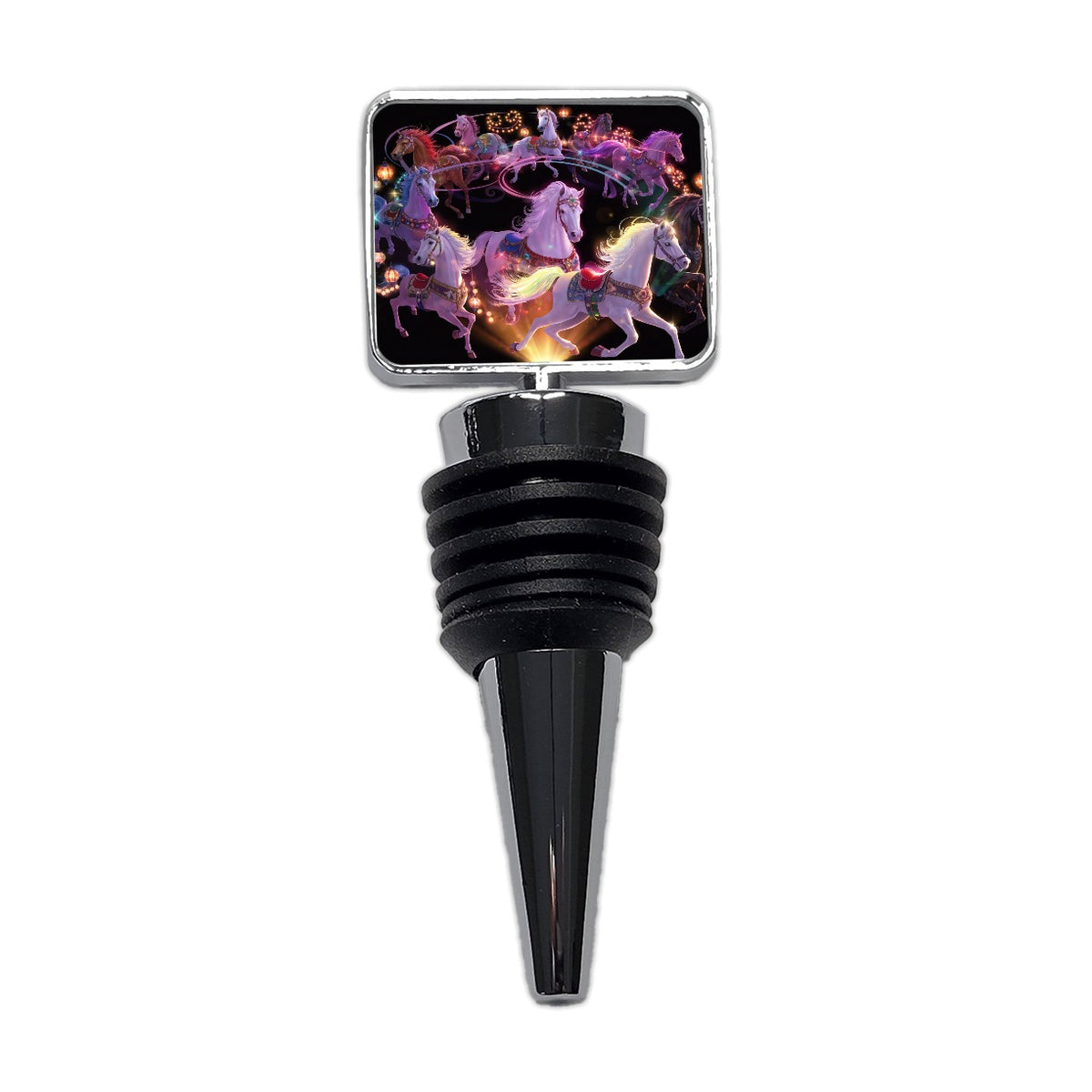 Vintage Carousel Horses Wine Bottle Stopper