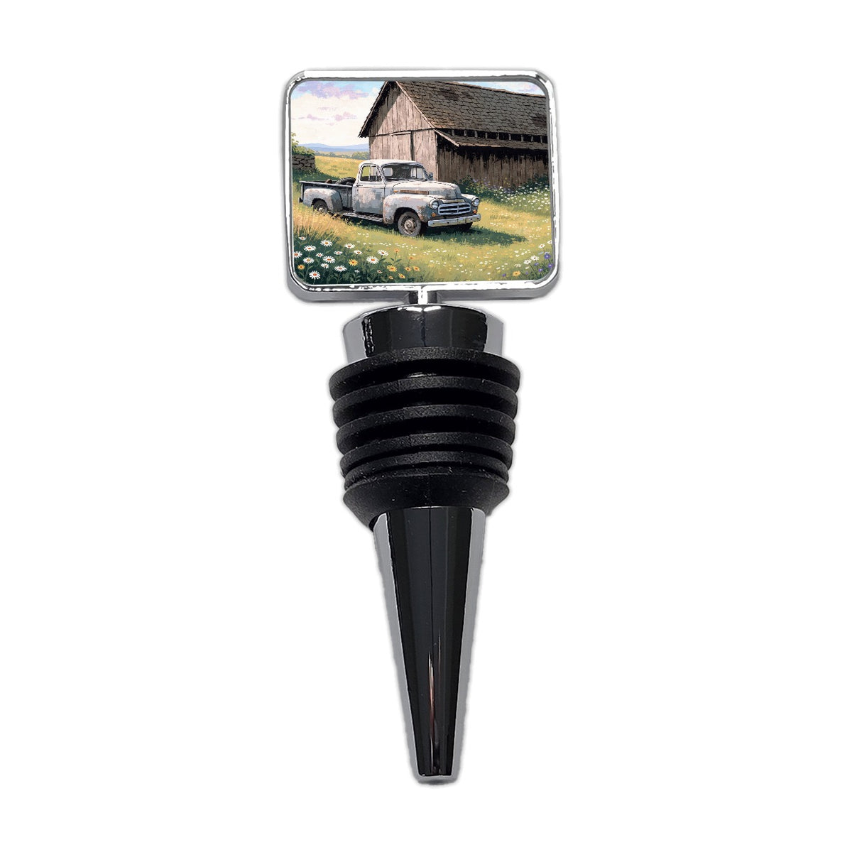 Vintage Farm Truck Rustic Barn Wine Bottle Stopper