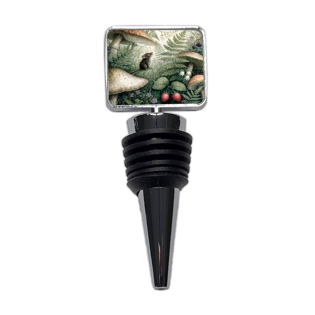 Woodland Mouse Mushroom Garden Wine Bottle Stopper