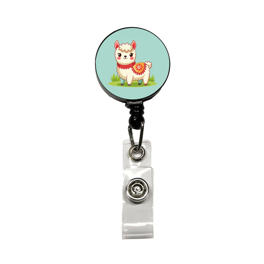 Alpaca Cute Retractable ID Key Card Name Tag Badge Holder with Clip