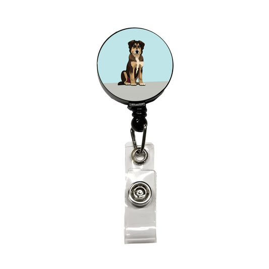 Anatolian Shepherd Dog Sitting Retractable ID Key Card Name Tag Badge Holder with Clip
