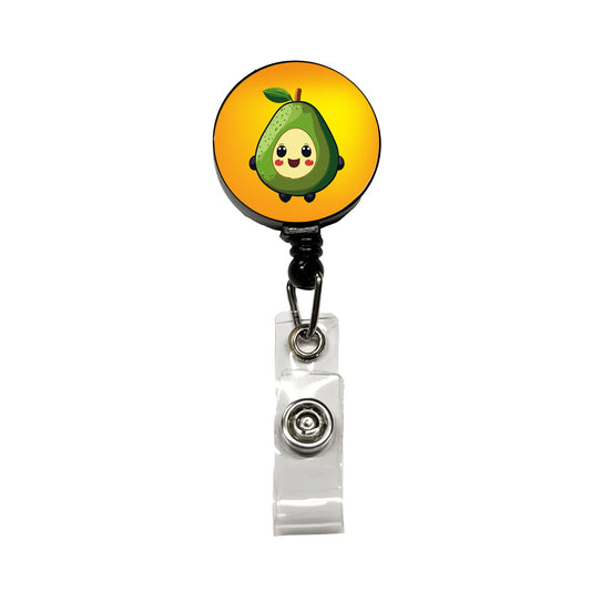 Avocado Smiling Funny Retractable ID Key Card Name Tag Badge Holder with Clip