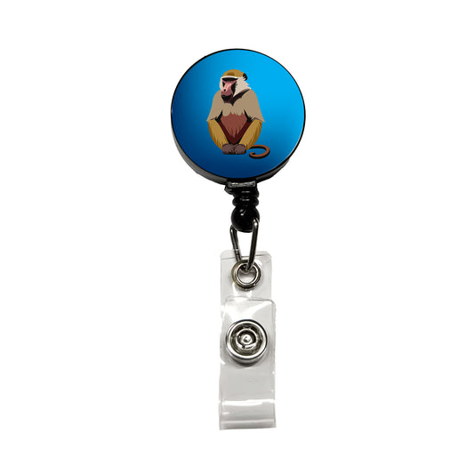 Baboon Primate Africa Retractable ID Key Card Name Tag Badge Holder with Clip