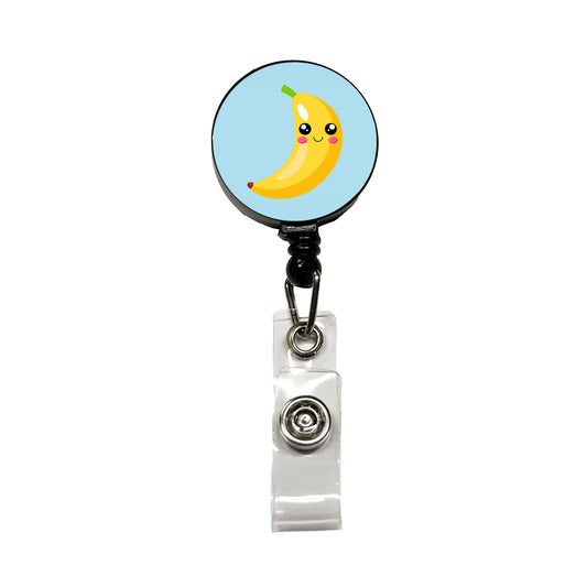 Banana Cute Happy Fruit Retractable ID Key Card Name Tag Badge Holder with Clip