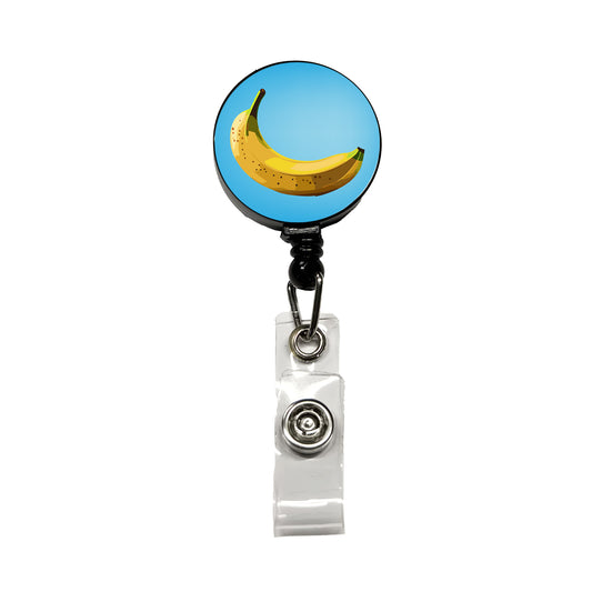Banana Single Fruit Retractable ID Key Card Name Tag Badge Holder with Clip