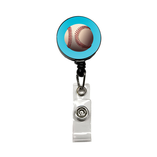 Baseball Base Ball Sport Retractable ID Key Card Name Tag Badge Holder with Clip